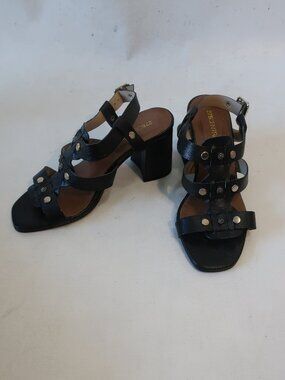 Womens  275 Central Black Strappy Leather Lucy Block Heel Sandal 39 US/9